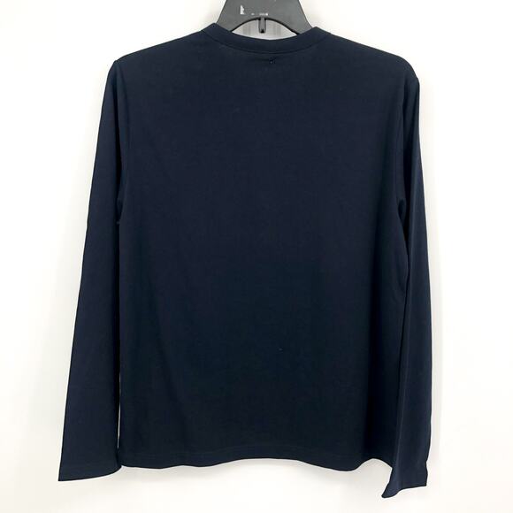 EVERLANE Men's Premium Weight Henley Shirt Large Navy Blue Long Sleeves NWT - Picture 6 of 9